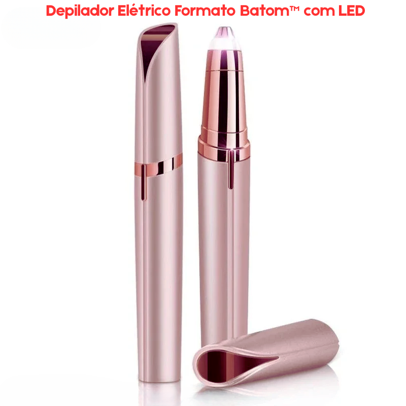 Depilador Elétrico Formato Batom™ com LED - Precisão Profissional Instantânea