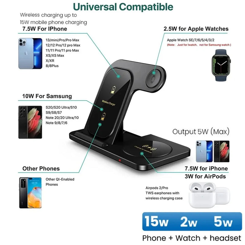 Carregador 3 em 1 Wireless Dobrável™