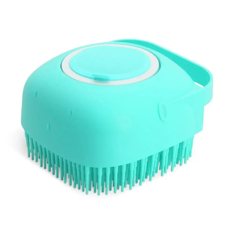 Escova de Banho 2 em 1™ com Dispenser de Shampoo – Massagem e Limpeza Suave para Pets