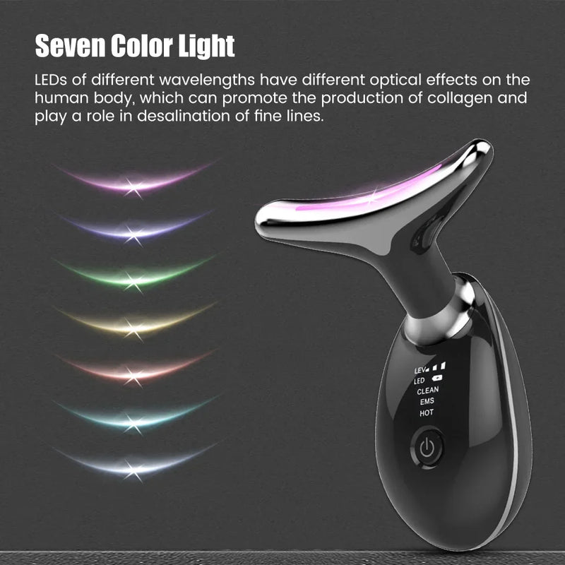 Massageador Facial 7-em-1™ com LED e Aquecimento Profissional