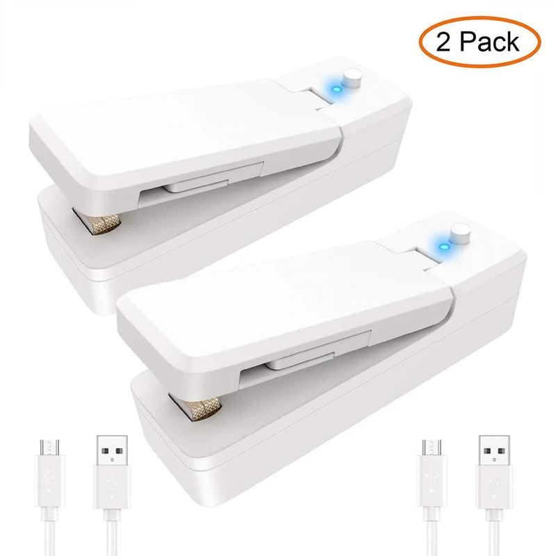 Mini Seladora USB™ 2 em 1 – Conserve Alimentos Sempre Frescos com Praticidade!