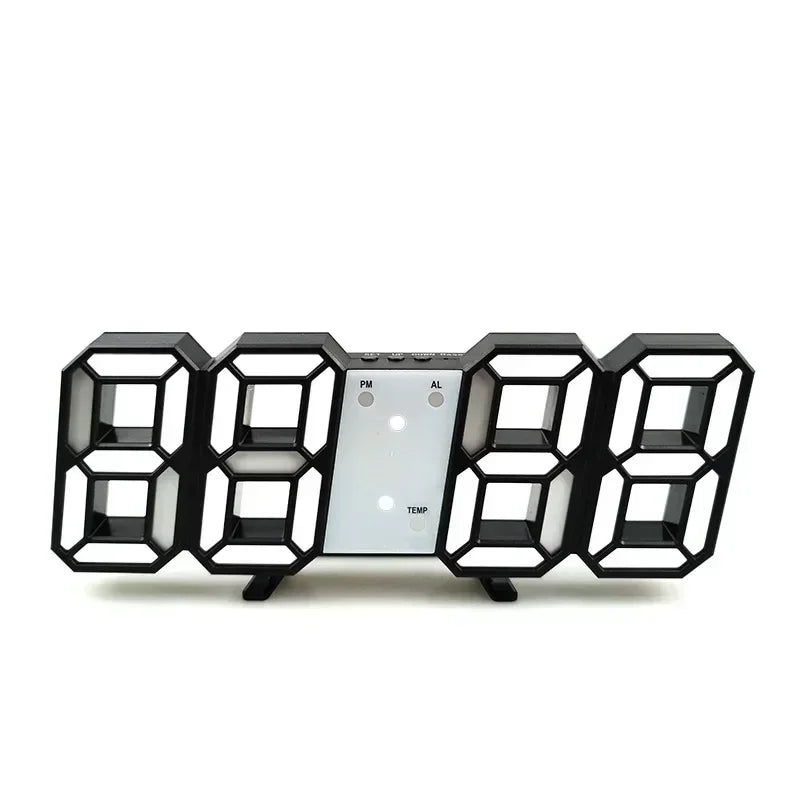 Relógio LED Digital 3D™ - Parede ou Mesa | 3 Níveis de Brilho | Alarme Inteligente