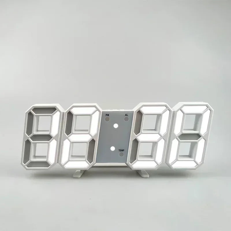 Relógio LED Digital 3D™ - Parede ou Mesa | 3 Níveis de Brilho | Alarme Inteligente