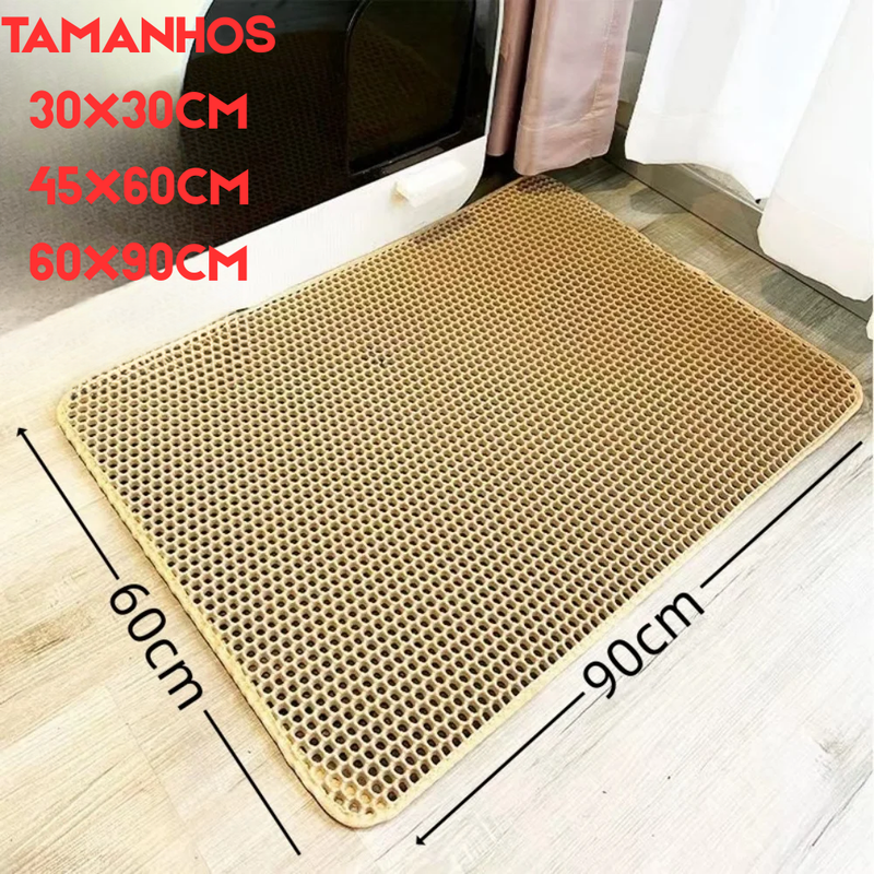 Tapete Antiareia Premium™ Dupla Camada Impermeável para Gatos